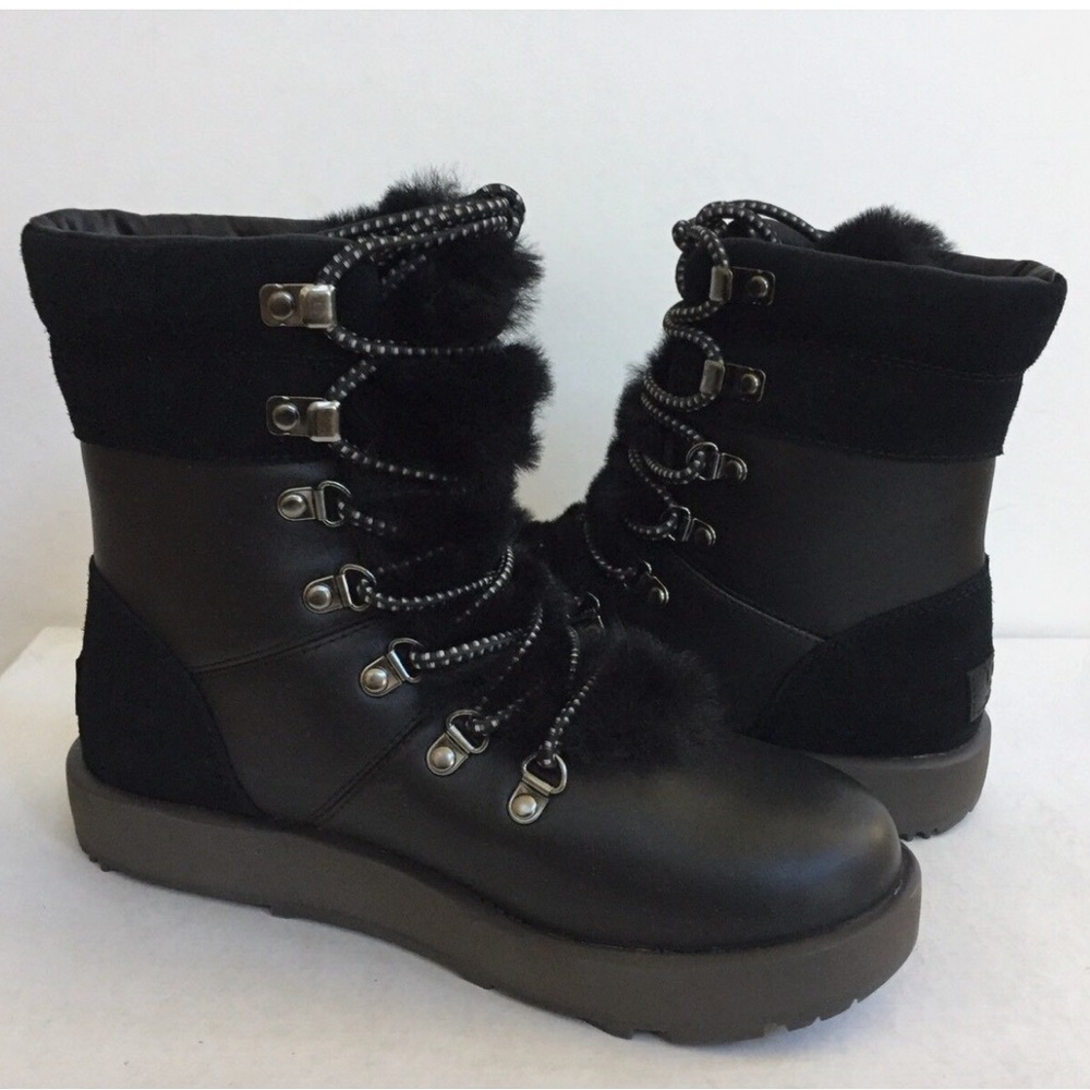 UGG VIKI WATERPROOF Black Leather Snow Boot US 10 / EU 41